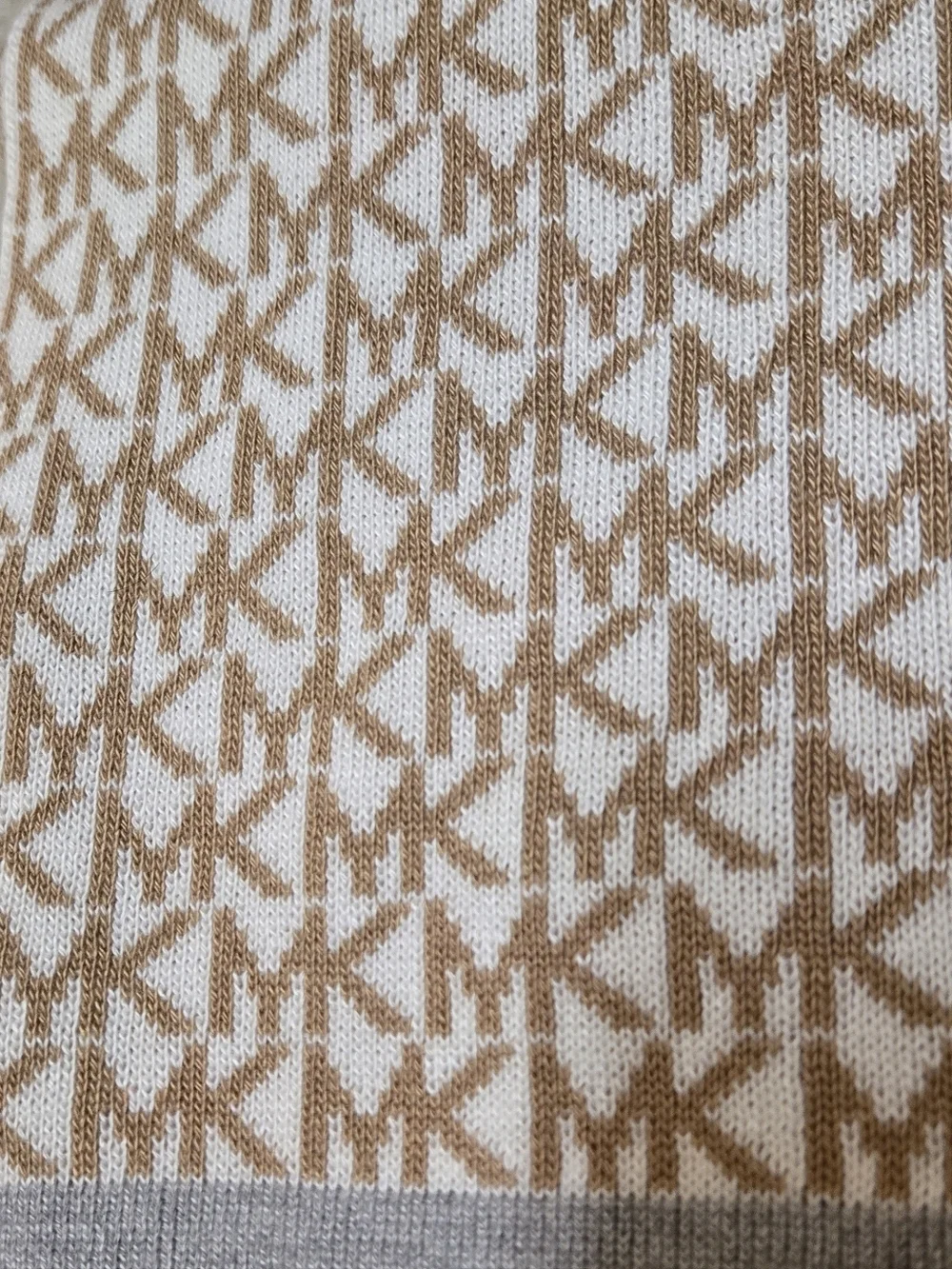 Michael Kors Reversible MK Monogram Scarf - Beige & Gray